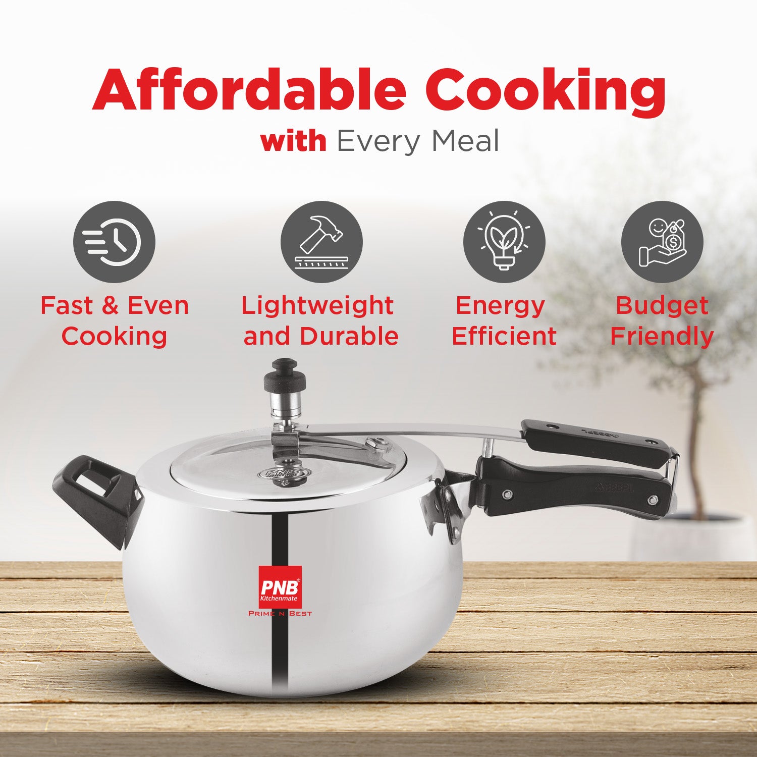 Aluminium Pressure Cooker, Induction Base Pressure Cooker with Inner Lid, Heavy Gauge Cooker with ISI Certification, 4mm Thickness