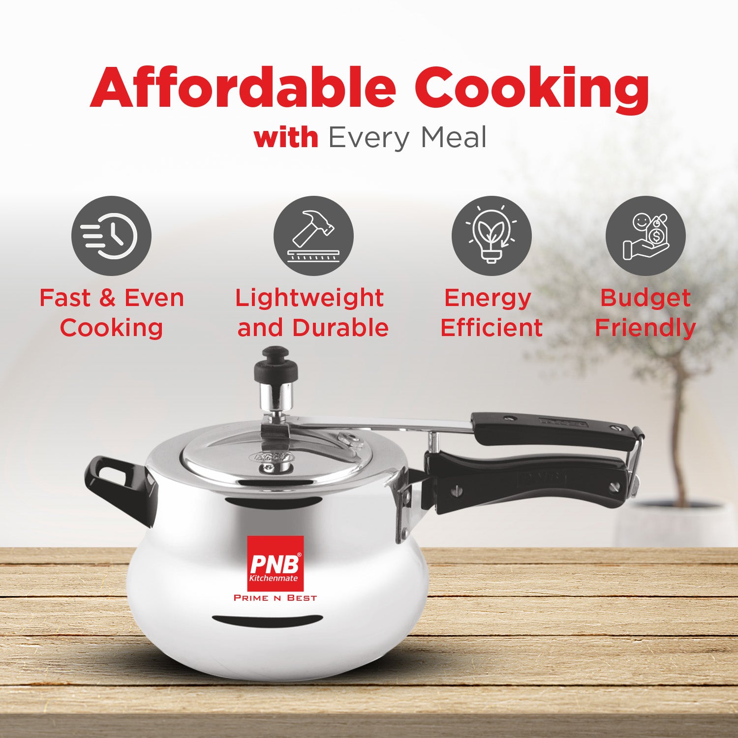 Aluminium Pressure Cooker with Inner Lid -Induction and Stove Compatibility , ISI Certified -60 Months Warranty