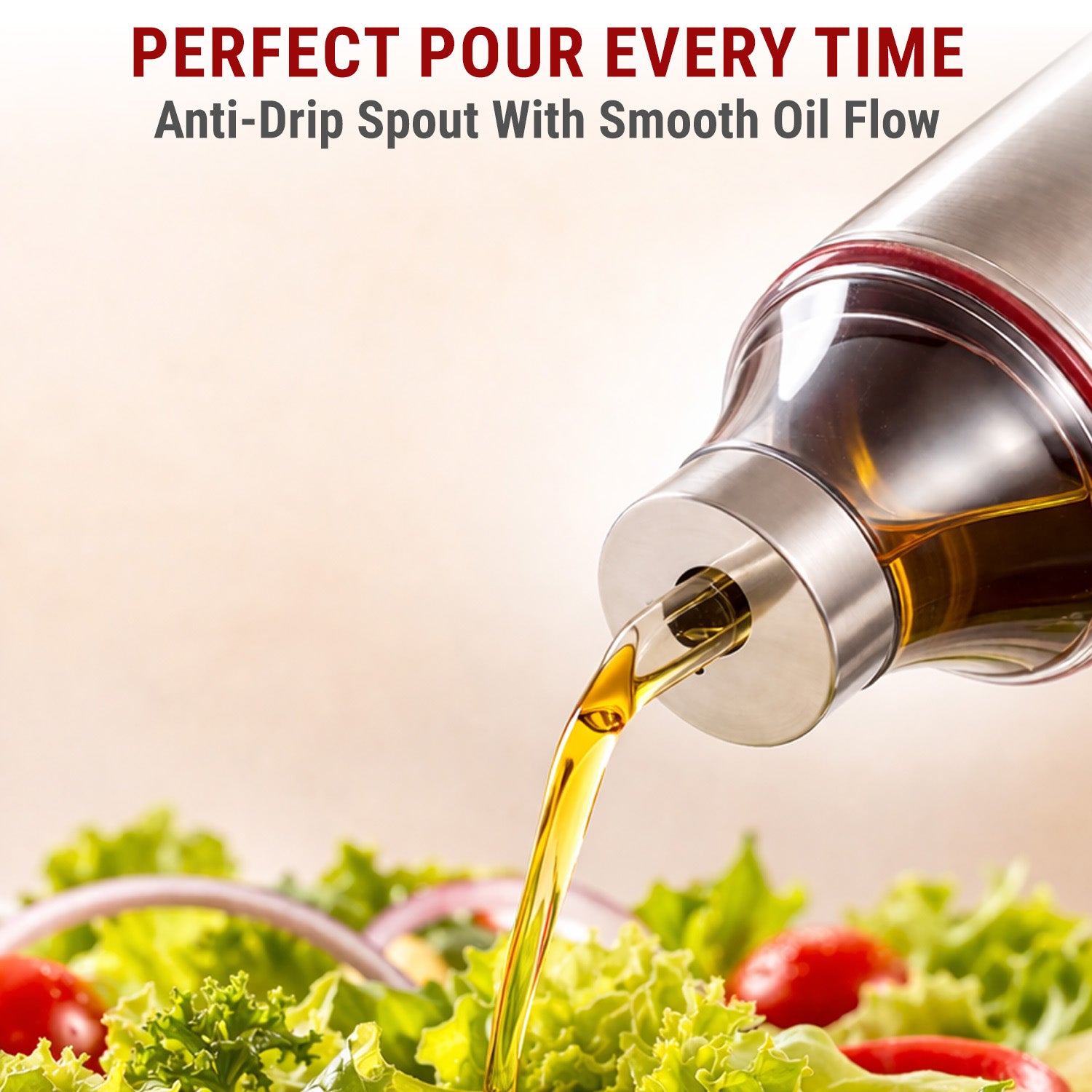 Stainless Steel Oil Dispenser / Pourer | Leak Proof | Anti Drip design-500 ml/750 ml/1000 ml