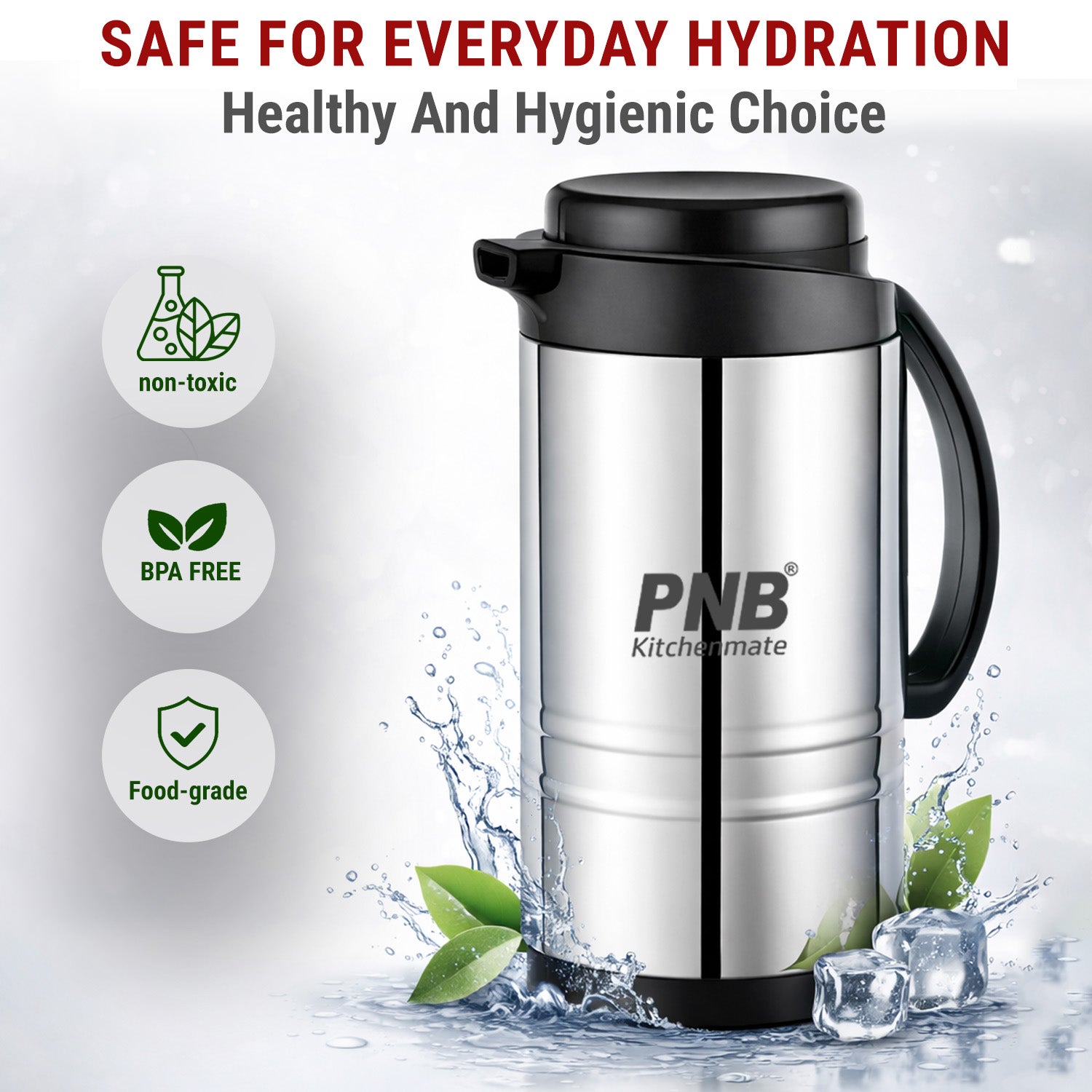 Stainless Steel Double Walled Water Jug, Hot and Cold Flask 750 ml/900 ml/1100 ml/1400 ml capacity
