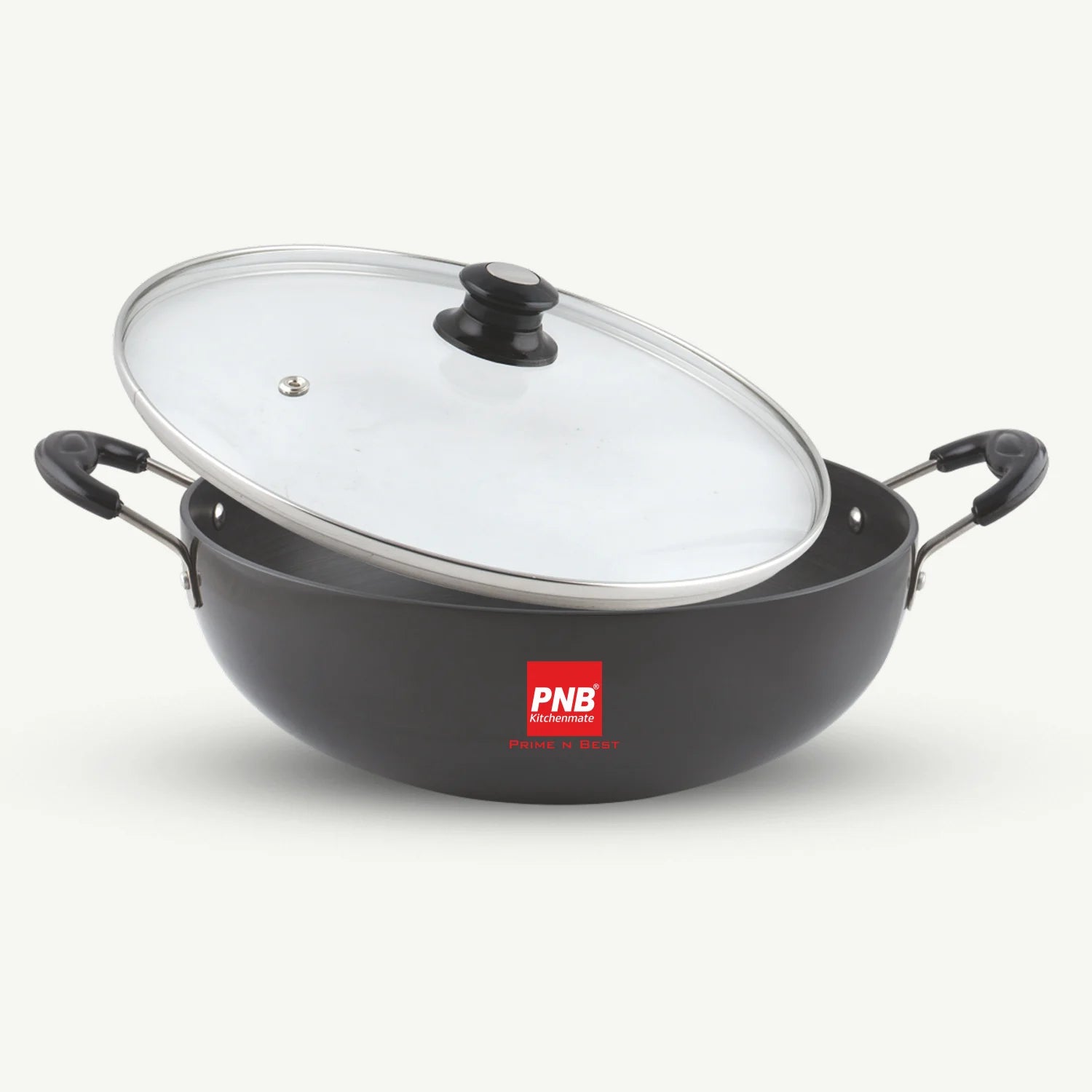 Hard Anodised Deep Kadhai with Lid | 3.25mm Thick | Natural Stick Free Kadai | Metal Spoon Friendly | 5 Year Warranty | Induction Cooktop Compatible