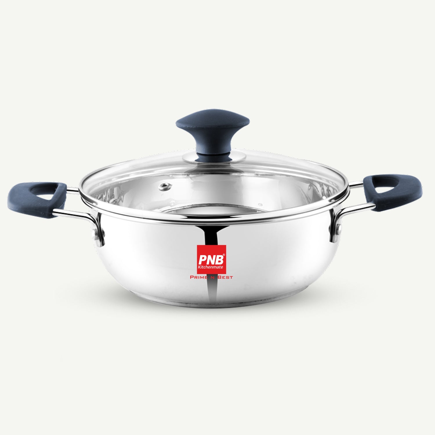 Stainless Steel Induction Bottom (Encapsulated) Kadhai with Glass Lid | Induction Friendly Stainless Steel Cookware Kadahi | 5 Year Warranty-Virgo