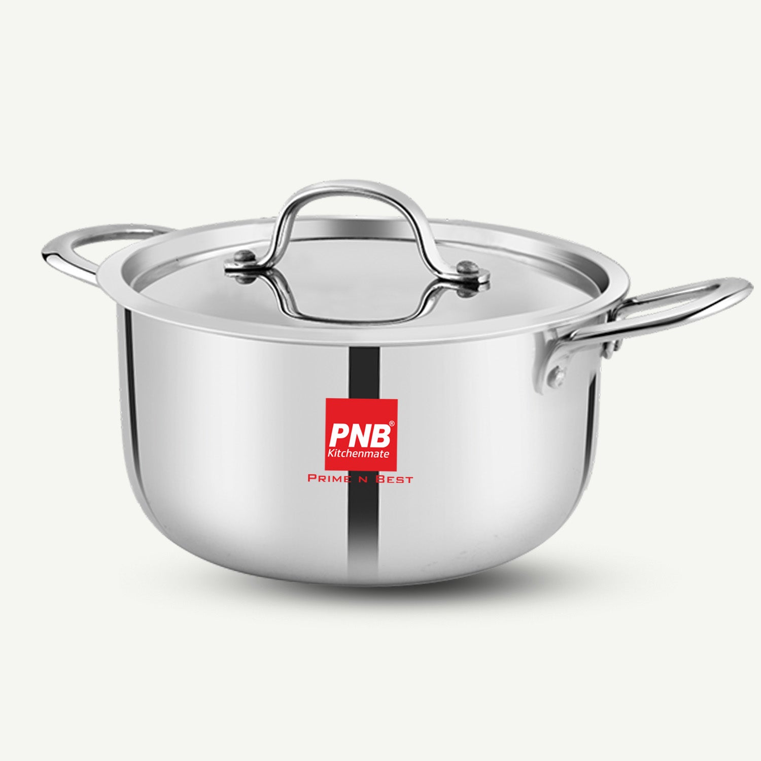 TriPly Steel-Aluminium-Steel - 3 Layers Casserole/Biryani Pot/Stock Pot with Stainless Steel Lid