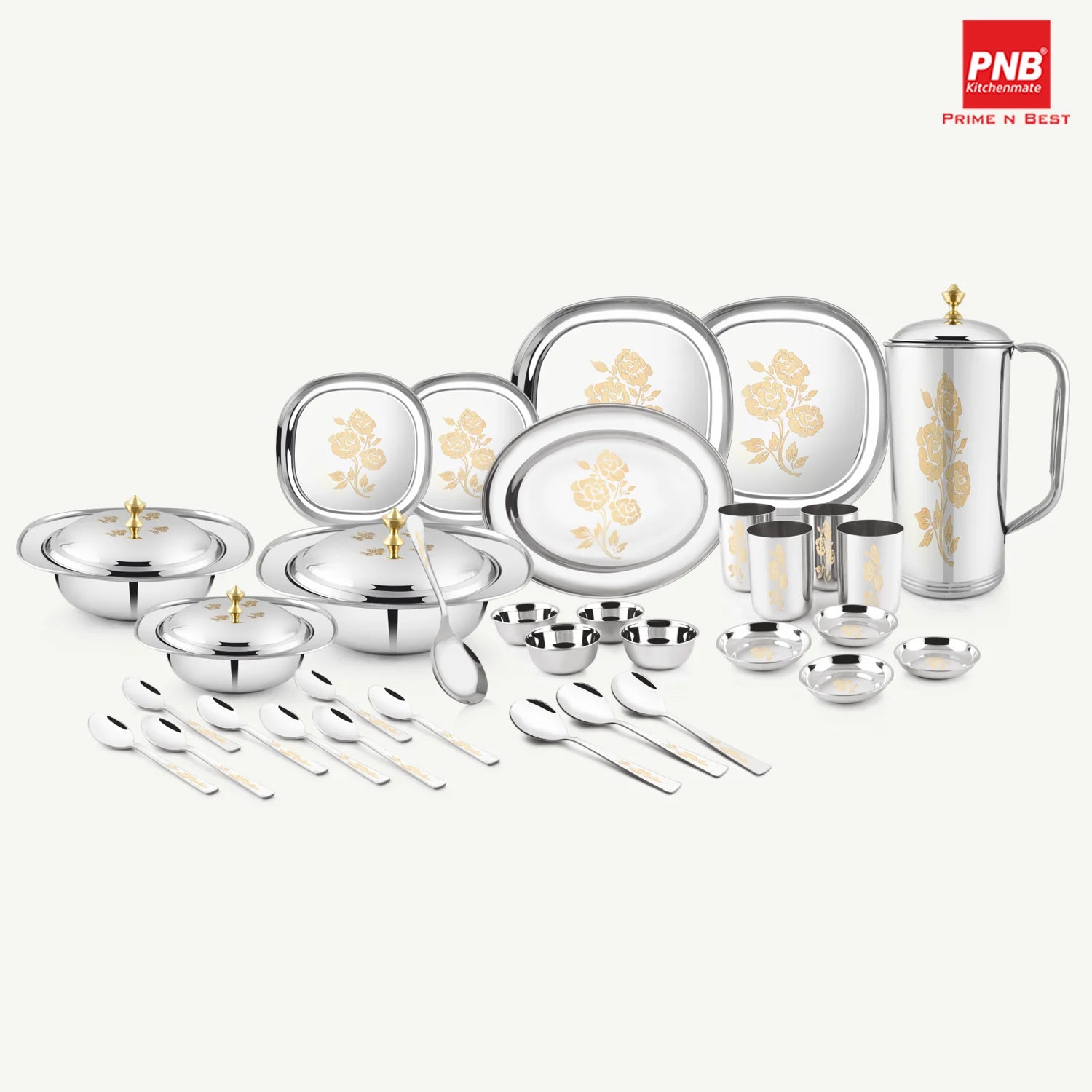 Stainless Steel Dinner Set Quad- 57 Pcs