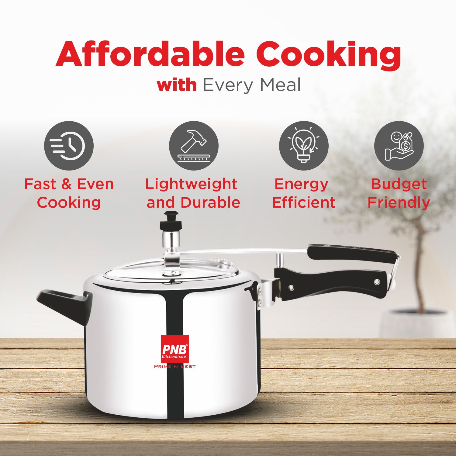 Aluminium Pressure Cooker with Inner Lid - Induction Base Pressure Cooker with ISI Certification, 3mm Thickness - 60 Months Warranty