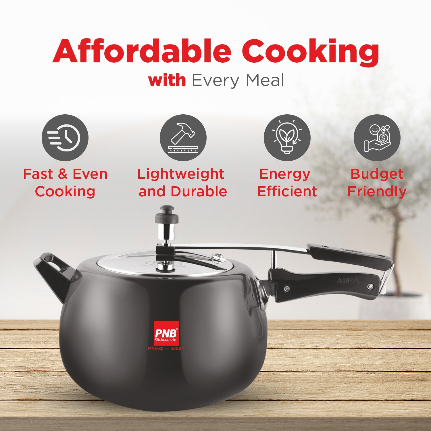 Hard Anodised Pressure Cooker Stainless Steel Inner Lid with Induction Base-Orchid
