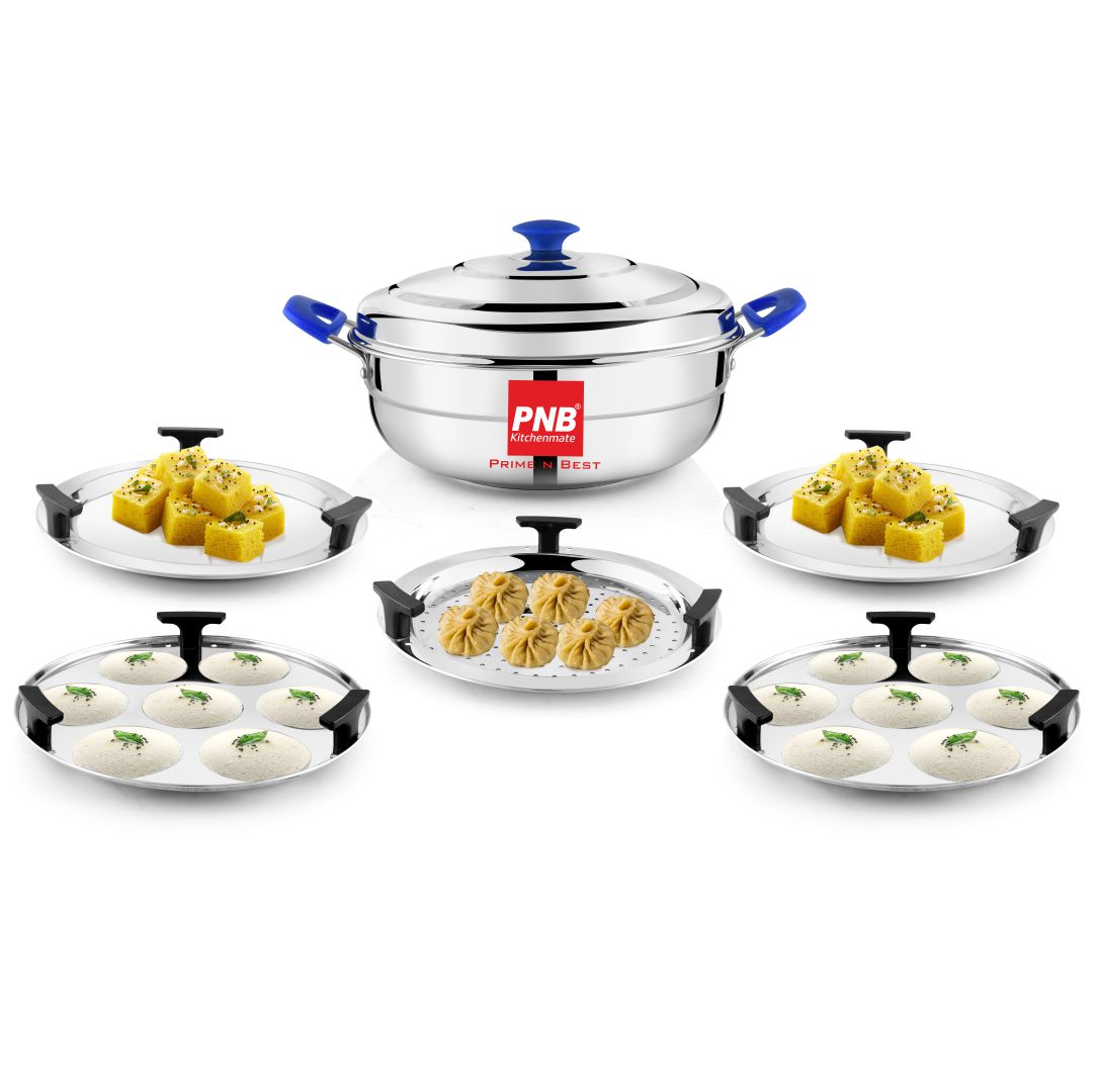 3 in One Multi Kadhai - 2 Idli, 2 Dhokla & 1 Momos Plate - Utility Products