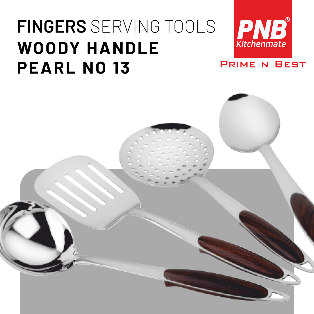 Woody Handle Pearl No.13  - Fingers Serving Tools