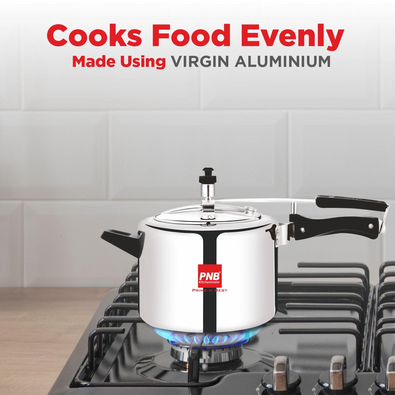 Aluminium Pressure Cooker with Inner Lid, ISI Certified, 3.25mm Thickness - 60 Months Warranty
