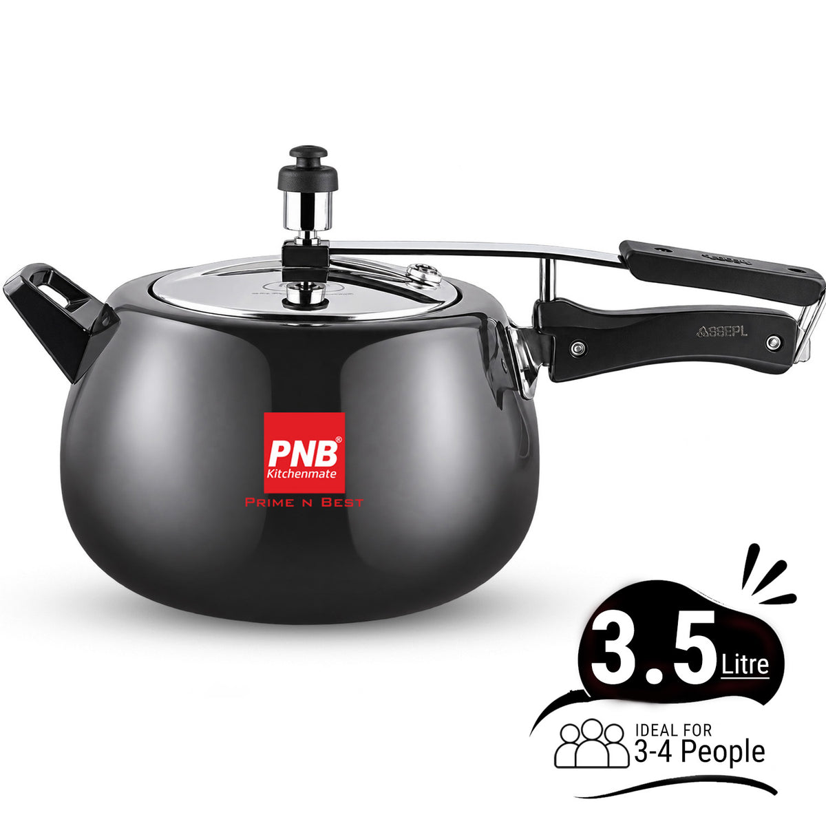 8-Gauge Hard Anodised Curved Body 3.5 & 5.5 Liter Inner Lid Pressure Cooker with Induction friendly base and Extra Thick Construction