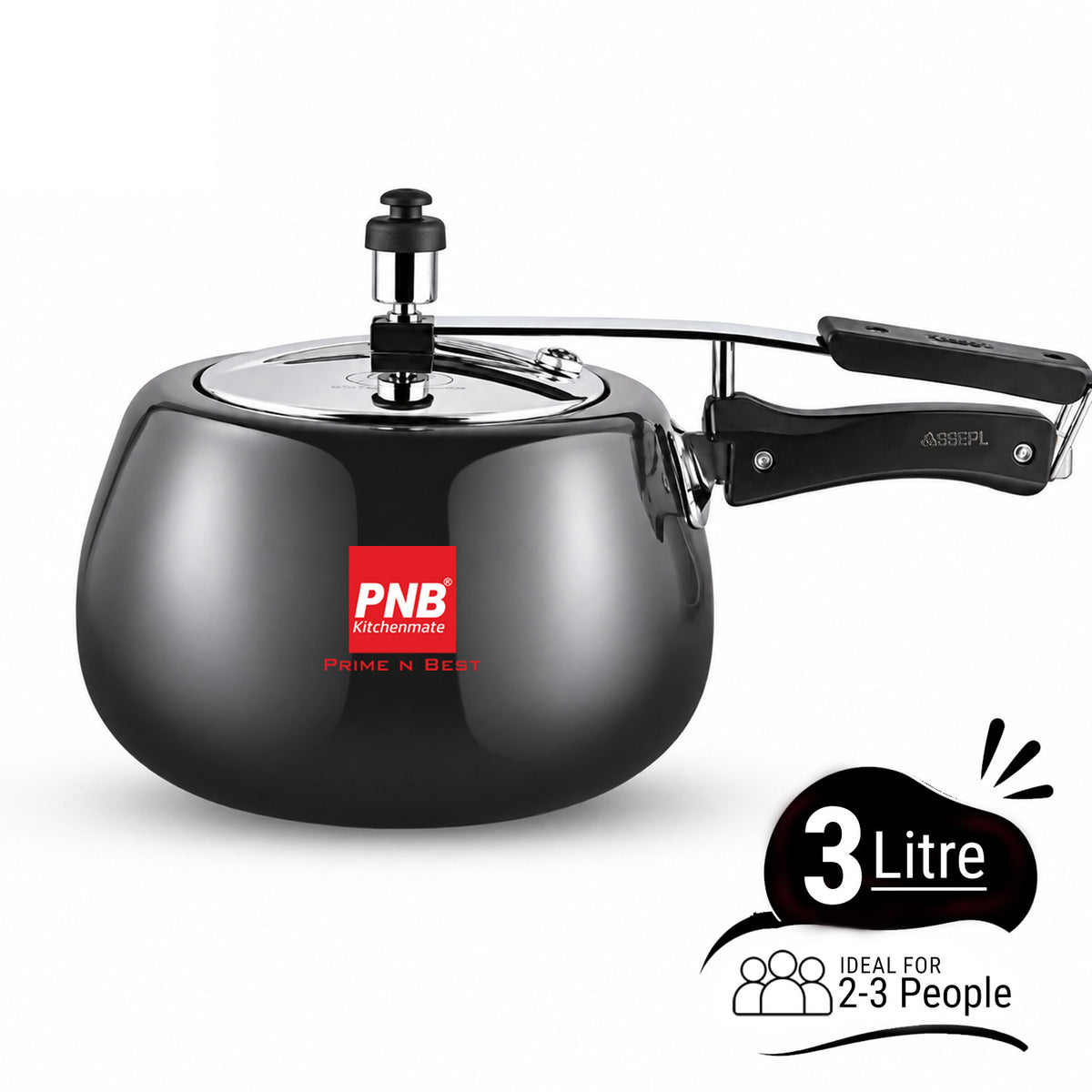 Hard Anodised 3 & 5 Liter Inner Lid Pressure Cooker with Induction friendly base and Extra Thick 3.25mm Base