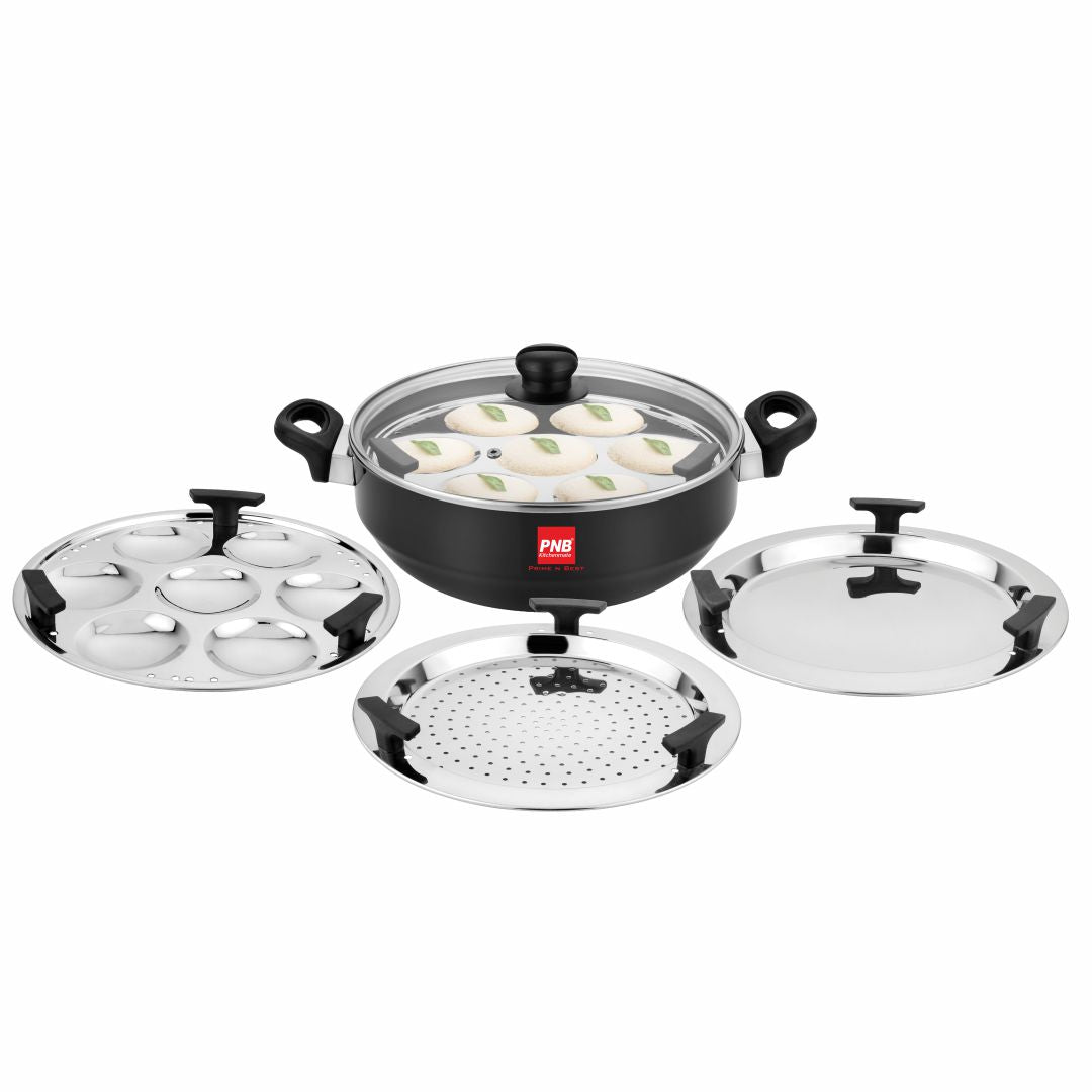 Multi Karahi with Lid - Solitaire Hard Anodised Cookware