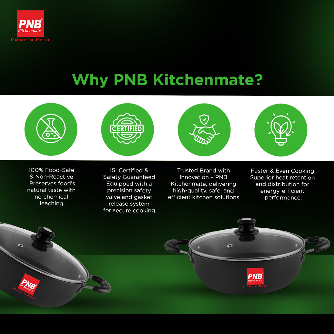 Deep Karahi - Solitaire Hard Anodised Cookware