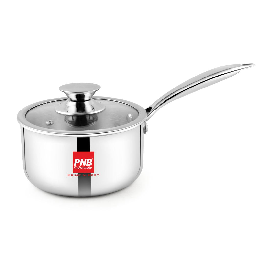 Triklass Saucepan - Triply Glass Lid Cookware