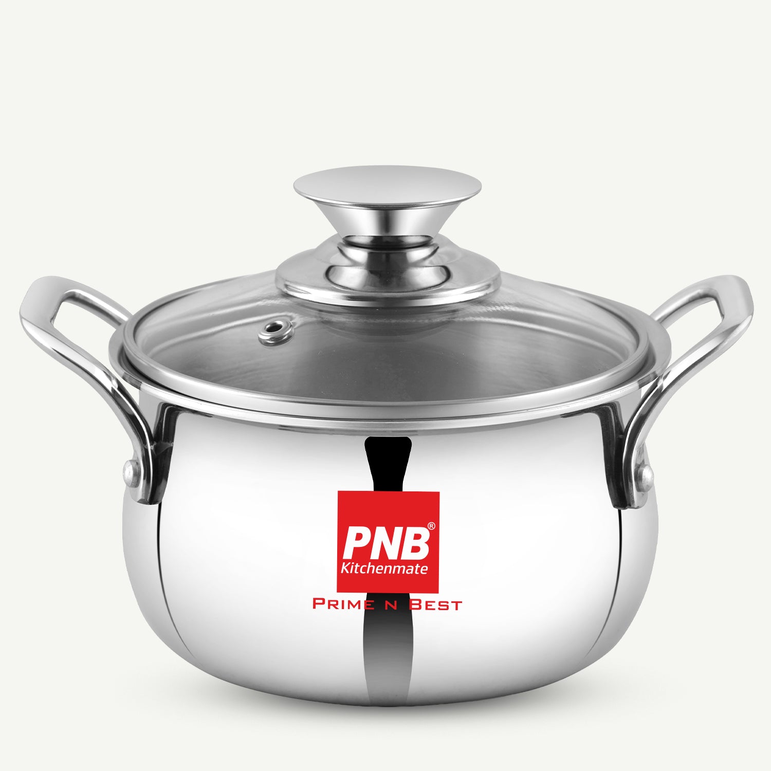 Triply Stainless Steel Cook and Serve Biryani Handi with Glass Lid for Serving | Biryani Pot, Gas & Induction Compatible | Non-Toxic, Less Oil, Stick Resistant