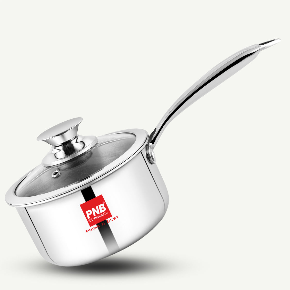 Triply Stainless Steel Tea Pan with Glass Lid | Triply Sauce Pan | Induction & Gas Stove Compatible Milk Pan