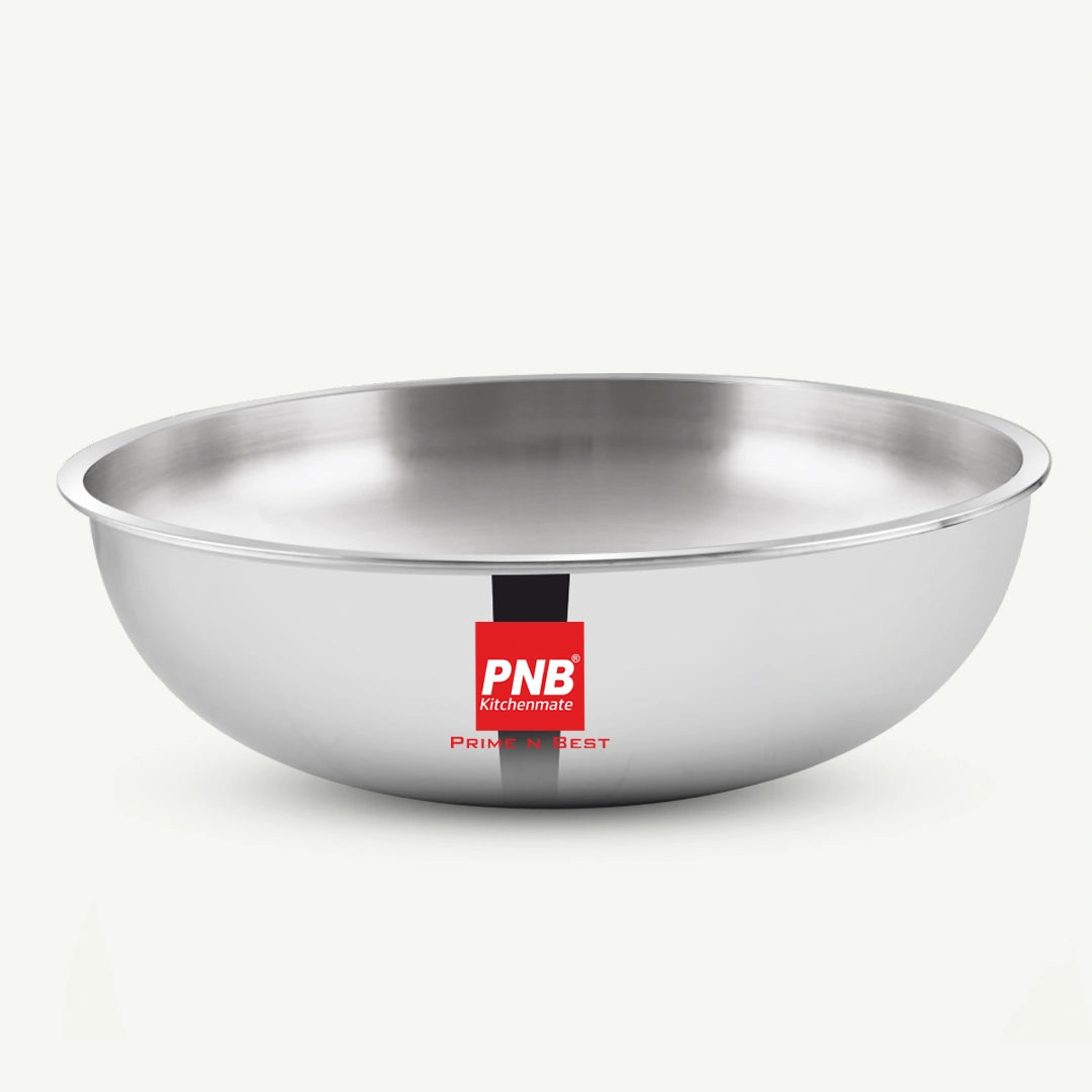 Triply Stainless Steel Cook and Serve Tasla/Tasra, Consumes Less Oil, Healthy Cooking, Even Heat Distribution - Induction and Gas Stove Ready
