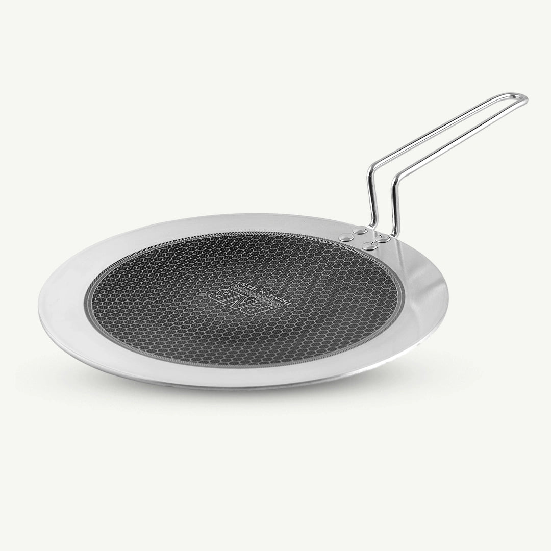 Triply Stainless Steel Roti Tawa with Honeycomb Structured Stick Resistant Layer | Scratch Resistant Roti Tawa Compatible with Induction & Gas Stove
