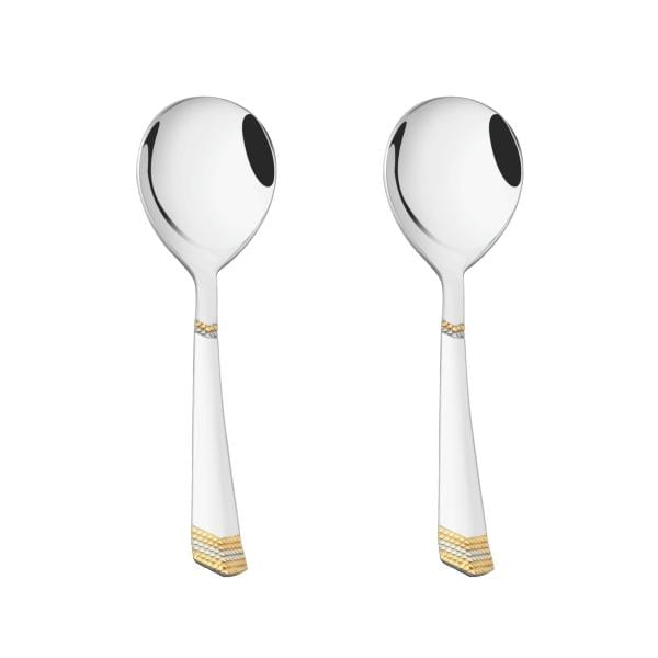 PNB® Kitchenmate Stainless Steel Service Spoon (Design: Viceroy Gold)