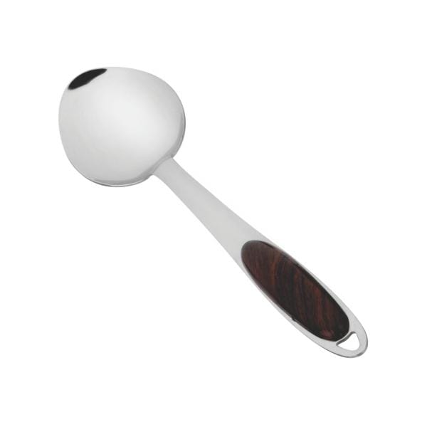 Stainless Steel Solid Spoon (Design: Woody Handle Pearl No. 13)