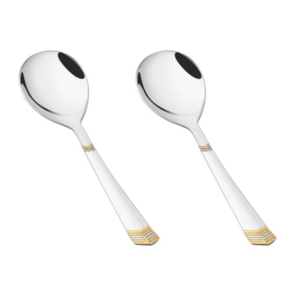 PNB® Kitchenmate Stainless Steel Service Spoon (Design: Viceroy Gold)